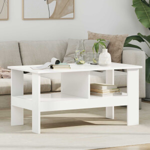 vidaXL Salontafel Wit 90 x 50 x 45 cm Bewerkt hout
