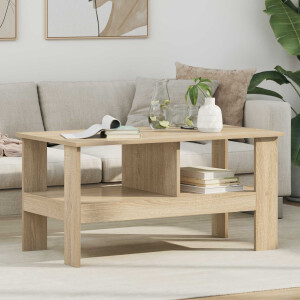 vidaXL Salontafel Sonoma Eiken 90 x 50 x 45 cm Bewerkt hout