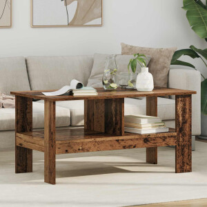 vidaXL Salontafel Oudhout 90 x 50 x 45 cm Bewerkt hout