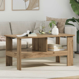 vidaXL Salontafel Artisan Eiken 90 x 50 x 45 cm Bewerkt hout