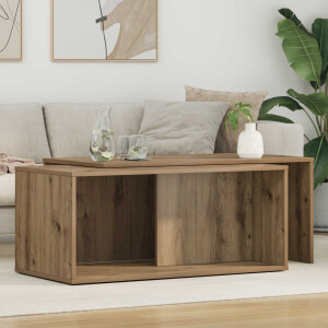vidaXL Koffietafel Set 2 pcs Artisan Eiken Bewerkt hout