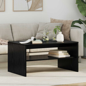 vidaXL Salontafel Zwart Eiken 80 x 50 x 40 cm Bewerkt hout