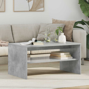 vidaXL Salontafel Beton Grijs 80 x 50 x 40 cm Bewerkt hout