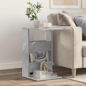 vidaXL Bijzettafel Beton Grijs 40 x 35 x 60,5 cm Bewerkt hout