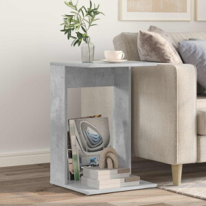 vidaXL Bijzettafel Beton Grijs 40 x 38 x 62,5 cm Bewerkt hout