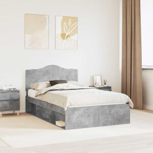 vidaXL Bedframe Concerte Grijs 135 x 190 cm Massief grenenhout