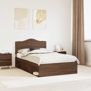 vidaXL Bedframe Bruin Eiken 120 x 190 cm Massief grenenhout