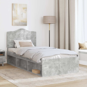vidaXL Bedframe Concerte Grijs 100 x 200 cm Massief grenenhout