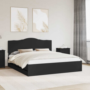 vidaXL Bedframe met lade met opslag Zwart 200 x 200 cm Ingenieurshout