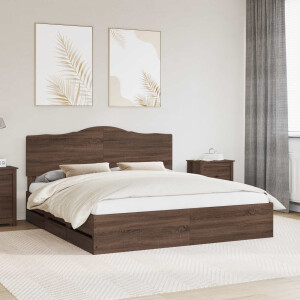 vidaXL Bedframe met lade Bruine eik 200 x 200 cm Ingenieurshout