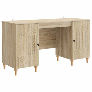 vidaXL Bureau met plank Sonoma 142,5 x 50 x 75 cm Bewerkt hout