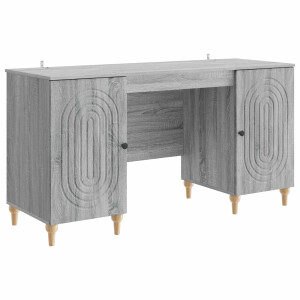 vidaXL Bureau met plank Grijs sonoma 142,5 x 50 x 75 cm Bewerkt hout