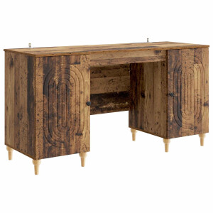vidaXL Bureau met plank Oud hout 142,5 x 50 x 75 cm Bewerkt hout