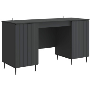 vidaXL Bureau met plank Zwart 142,5 x 50 x 75 cm Bewerkt hout