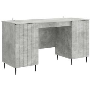vidaXL Bureau met plank Betongrijs 142,5 x 50 x 75 cm Bewerkt hout
