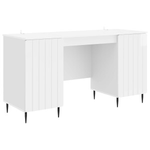 vidaXL Bureau met plank Hoogglans Wit 142,5 x 50 x 75 cm Bewerkt hout