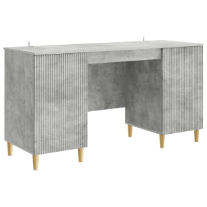 vidaXL Bureau met plank Betongrijs 142,5 x 50 x 75 cm Bewerkt hout