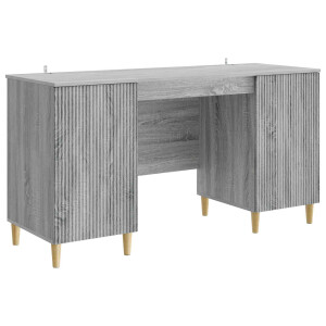 vidaXL Bureau met plank Grijs sonoma 142,5 x 50 x 75 cm Bewerkt hout