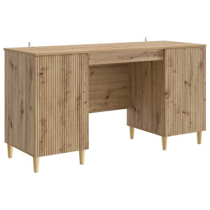 vidaXL Bureau Artisanaal eiken 142,5 x 50 x 75 cm Bewerkt hout