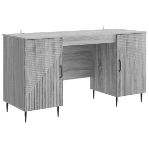 vidaXL Bureau met plank Grijs sonoma 142,5 x 50 x 75 cm Bewerkt hout
