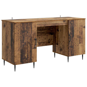vidaXL Bureau met plank Oud hout 142,5 x 50 x 75 cm Bewerkt hout