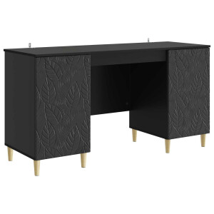 vidaXL Bureau Zwart Bewerkt hout 142,5 x 50 x 75 cm