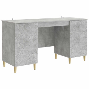 vidaXL Bureau Betongrijs Bewerkt hout 142,5 x 50 x 75 cm