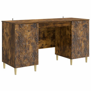 vidaXL Bureau Gerookt eiken Bewerkt hout 142,5 x 50 x 75 cm