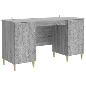vidaXL Bureau Grijs Sonoma Bewerkt hout 142,5 x 50 x 75 cm