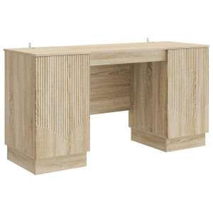 vidaXL Bureau met plank Sonoma Eiken 142,5 x 50 x 75 cm Bewerkt hout