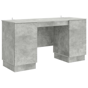 vidaXL Bureau met plank Betongrijs 142,5 x 50 x 75 cm Bewerkt hout