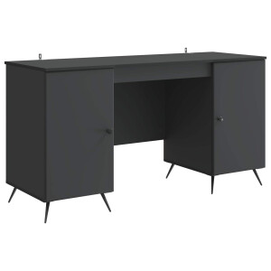vidaXL Bureau met plank Zwart 142,5 x 50 x 75 cm Bewerkt hout