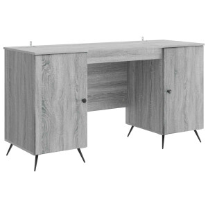 vidaXL Bureau met plank Grijs sonoma 142,5 x 50 x 75 cm Bewerkt hout