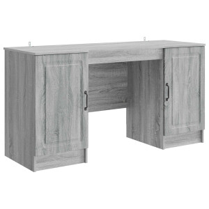 vidaXL Bureau met plank Grijs sonoma 142,5 x 50 x 75 cm Bewerkt hout