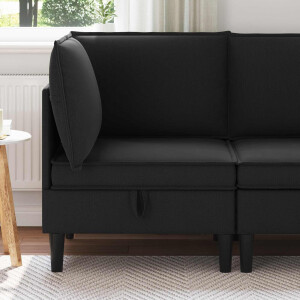 vidaXL Hoeksofa met Opbergruimte Zwart Fluweel