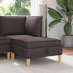 vidaXL Sofa Kruk met Opslag Donkerbruin Stof