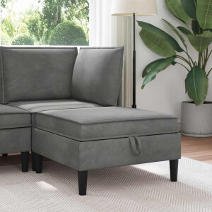 vidaXL Sofa Kruk met Opslag Donkergrijs Fluweel