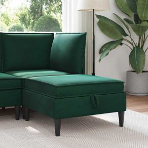 vidaXL Sofa Kruk met Opslag Donkergroen Fluweel