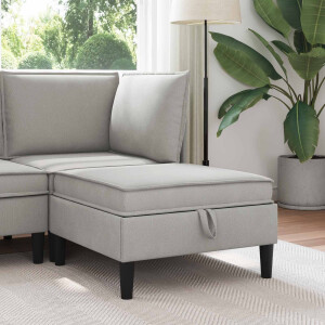 vidaXL Sofa Kruk met Opslag Lichtgrijs Fluweel