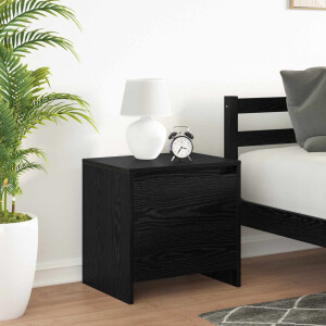vidaXL Nachtkastje Zwart Eiken 45 x 34 x 44,5 cm Bewerkt hout