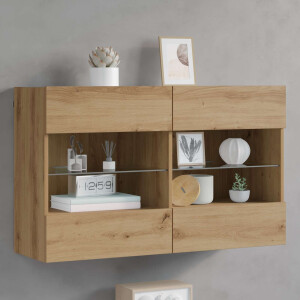 vidaXL TV-wandkast Artisan Eiken 98,5 x 30 x 60,5 cm Bewerkt hout