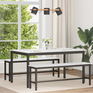 vidaXL Eettafel Wit 150 x 90 x 75 cm Massief grenenhout