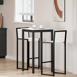 vidaXL Bartafel Wit 60 x 60 x 105 cm Massief grenenhout