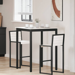 vidaXL Bartafel Wit 80 x 80 x 105 cm Massief grenenhout