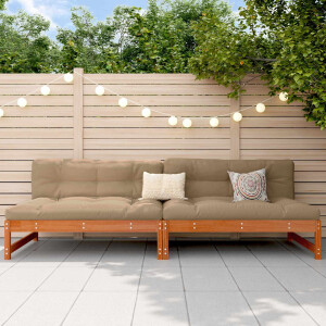 vidaXL Tuin Midden Sofa Massief grenenhout Wasbruin 240 x 84 x 70 cm
