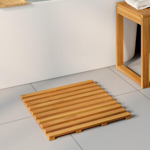 vidaXL Badmat Effen Bruin 50 x 48 x 2,5 cm Hout
