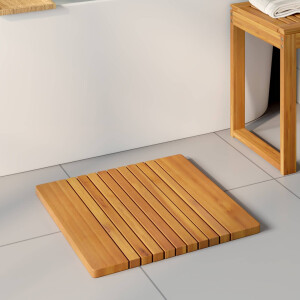 vidaXL Badmat Effen Bruin 52 x 50 cm Hout