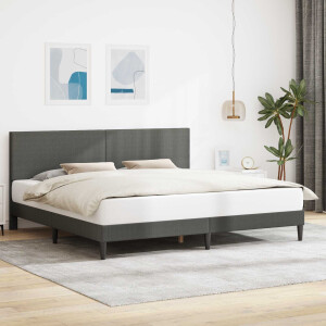 vidaXL Bedframe met hoofdeinde Donkergrijs 180 x 200 cm Katoen Stof