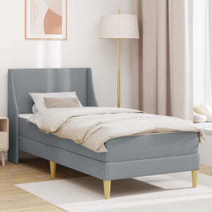 vidaXL Bedframe met matras Lichtgrijs 80x 200 cm Polyester