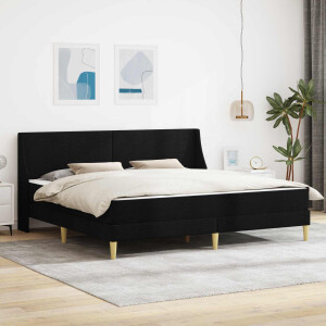 vidaXL Bedframe met matras met hoofdeinde Zwart 180 x 200 cm Polyester